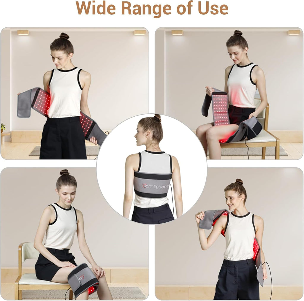 Red Light Therapy Belt with 126 Leds, Wearable Red Light Therapy for Body, 660Nm & 850Nm, Gifts for Her Women Mom, 22W Light Wrap with Timer for Joint Muscle(Corded)