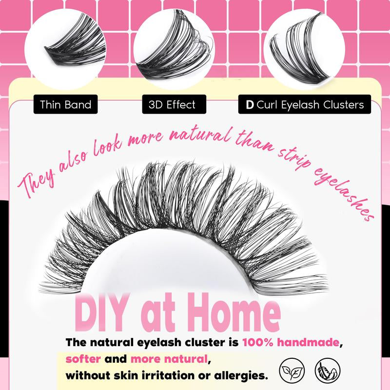 9-16Mm DIY Lash Extension Kit: 280Pcs Lash Clusters [Bond & Seal, Tweezers]