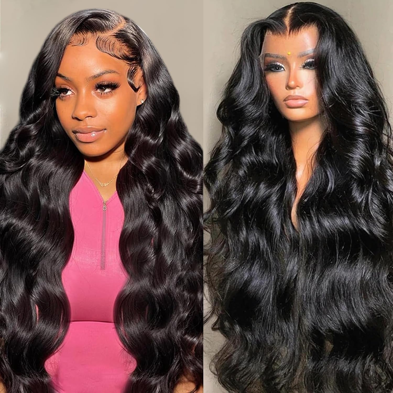 13X6 Lace Front Wigs Human Hair 200 Density Body Wave HD Lace Front Wigs Human Hair 13X6 HD Lace Frontal Glueless Wigs Human Hair Pre Plucked Brazilian Virgin Human Hair Wig for Women (28 Inch)